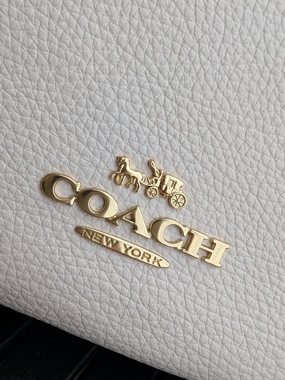 Coach Pebbled Leather White Shoulder Bag